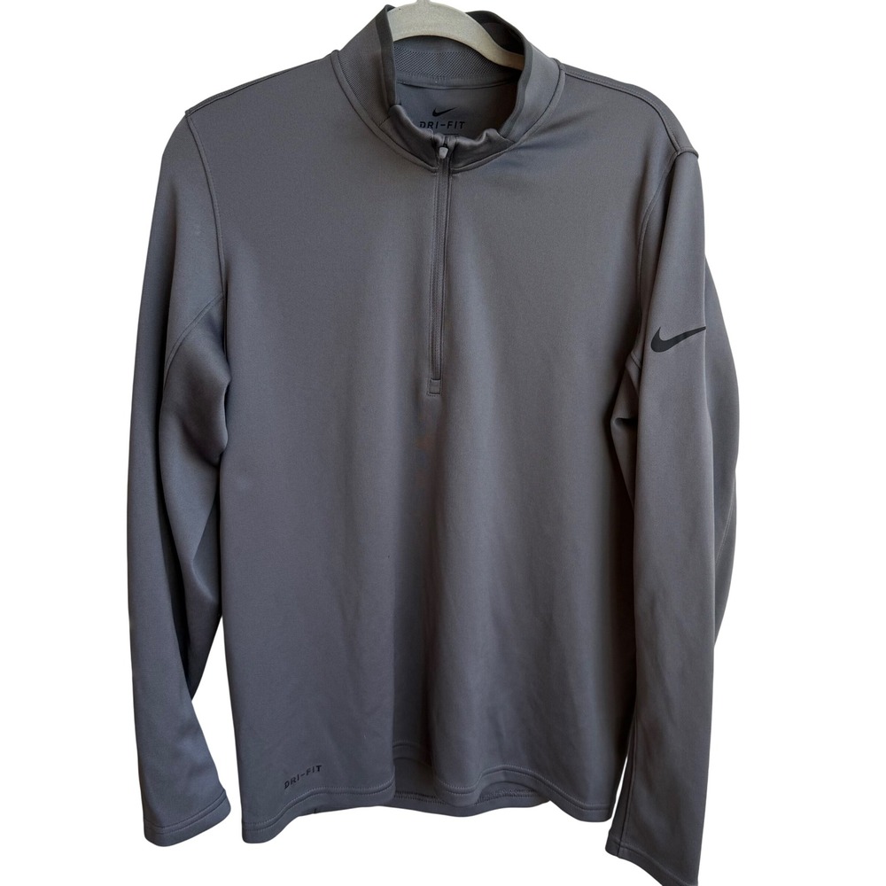 NIke Dri-Fit Quarter Zip Jacket Mens M Gray Athletic Workout Minimalist Gorpcore